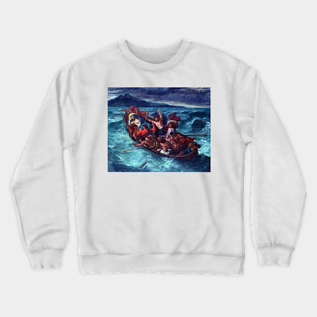 Eugène Delacroix Christ Asleep during the Tempest Crewneck Sweatshirt by pdpress